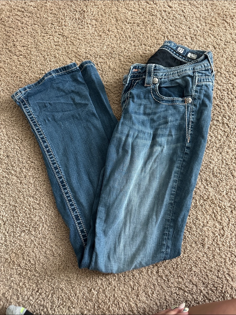 Miss Me Women’s Boot Cut Jeans - Medium Blue Fade